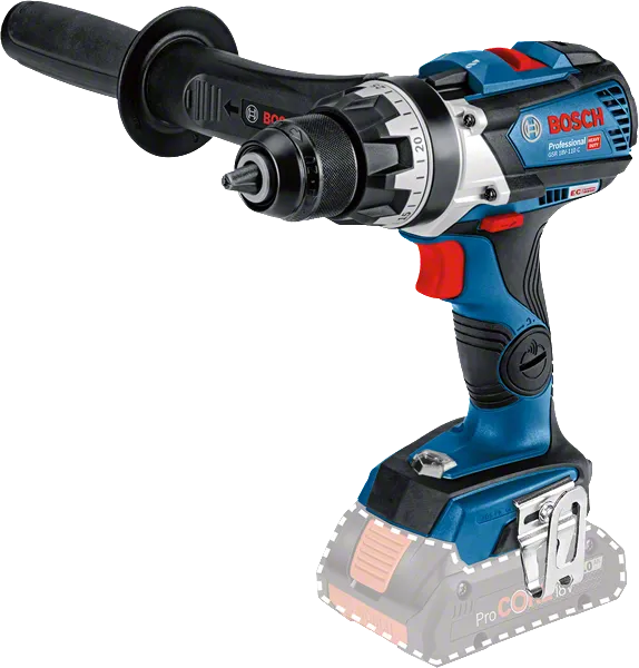 Bosch GSR 18V-110 C akku-boremaskine med sidehåndtag.